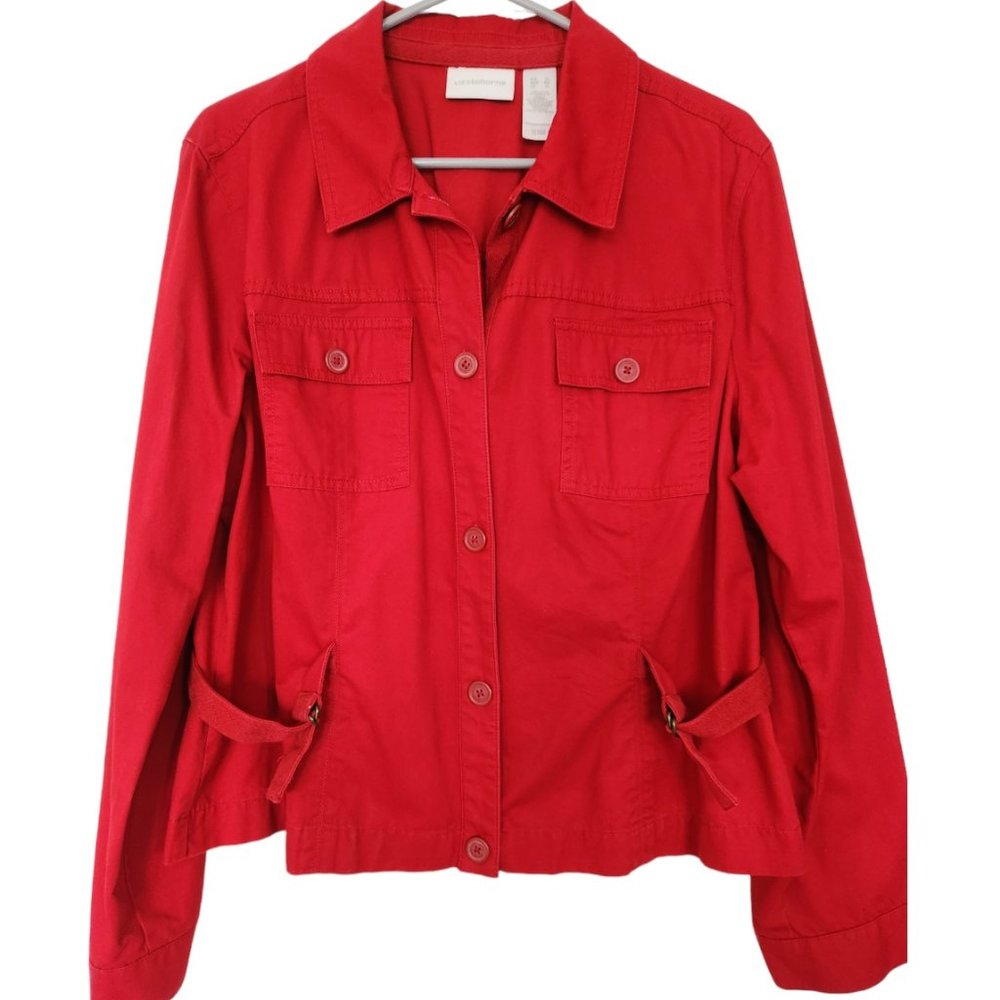 🎁🎁🔥🔥EUC: Liz Claiborne Red Cotton Jacket, Women's Size XL🔥🔥🎁🎁